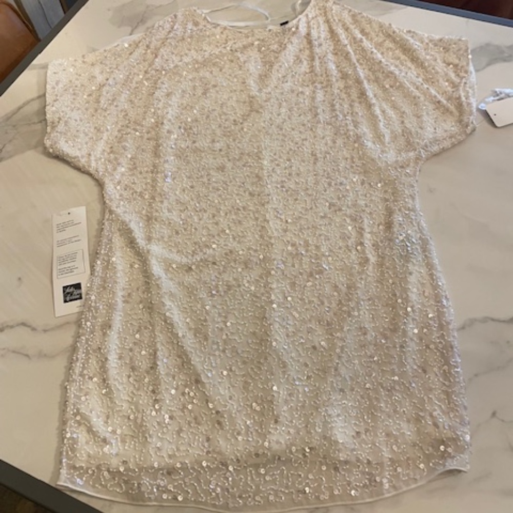 Aidan Mattox Cold Shoulder Sequin Dress